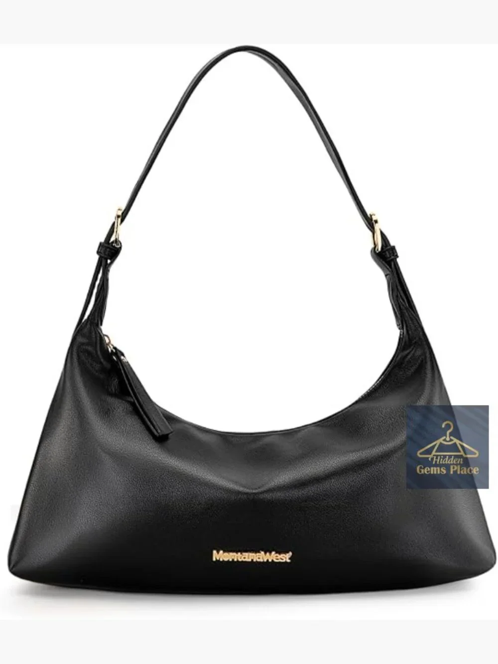 Medium Crescent Hobo Shoulder Bag Vegan Leather Crossbody Purse